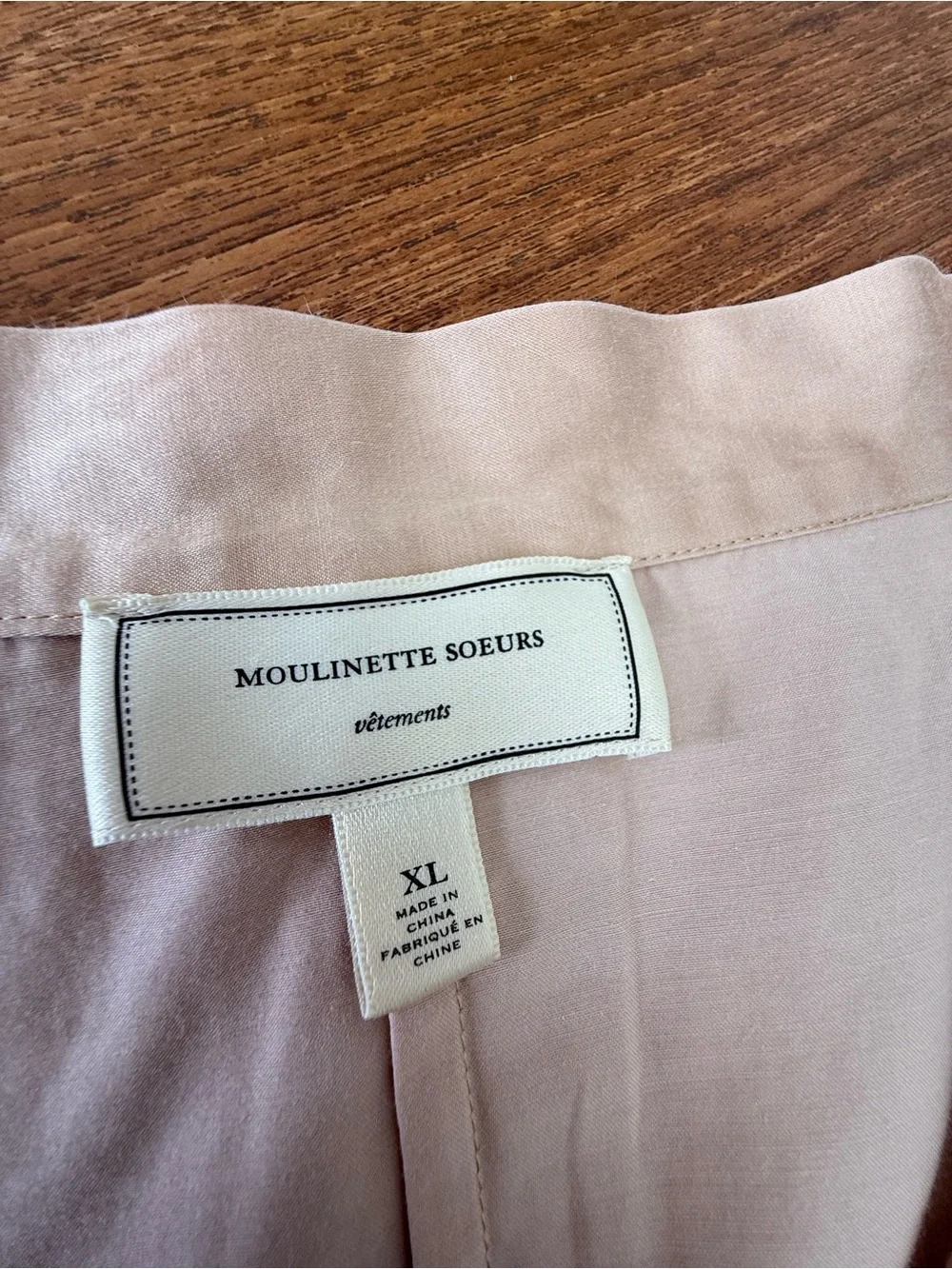 Anthropologie Moulinette Soeurs Tie-Neck Dolman Blush/Soft Rose Gold - Picture 7 of 14